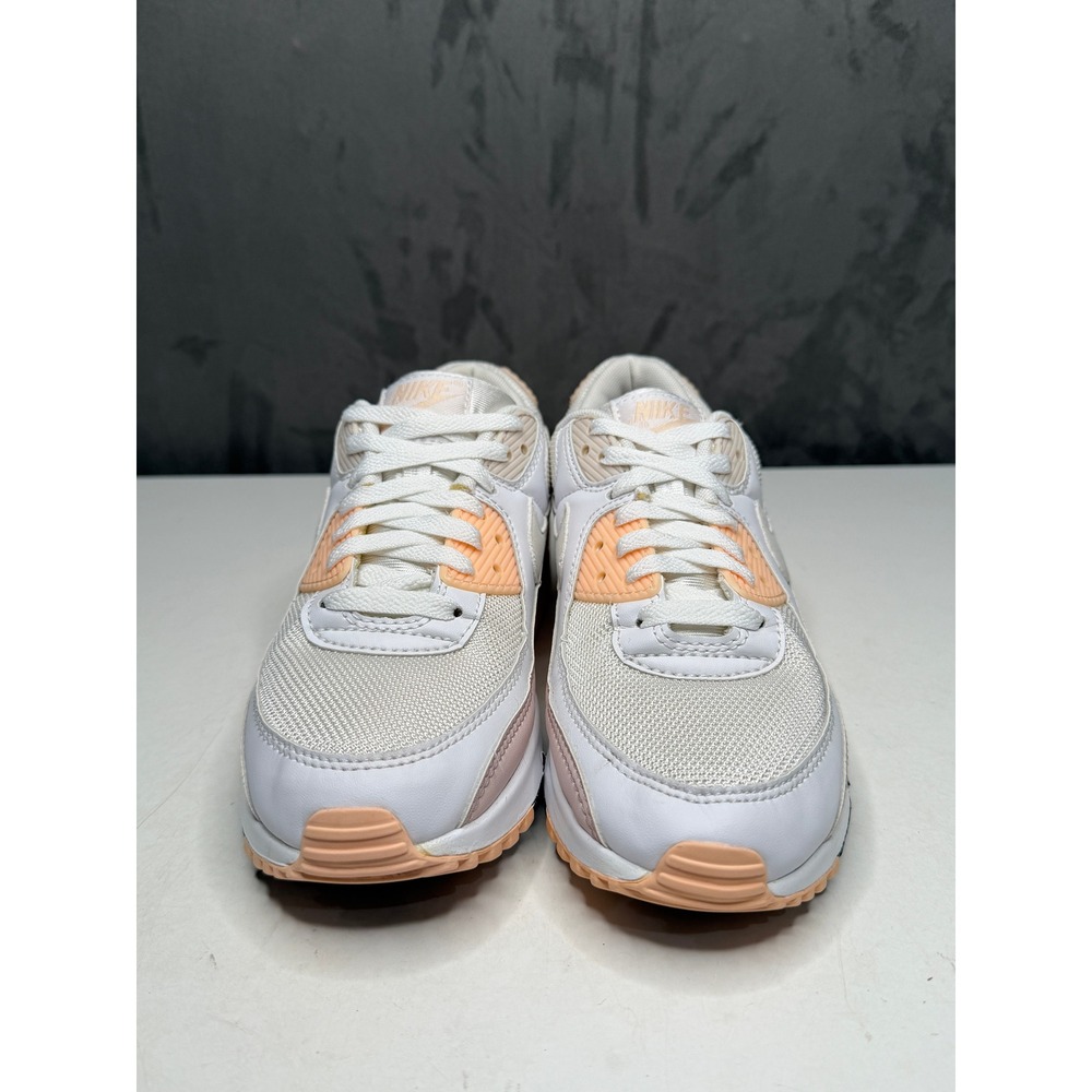 Nike Women’s Air Max 90 Sneakers in White and Peach - Picture 4 of 9
